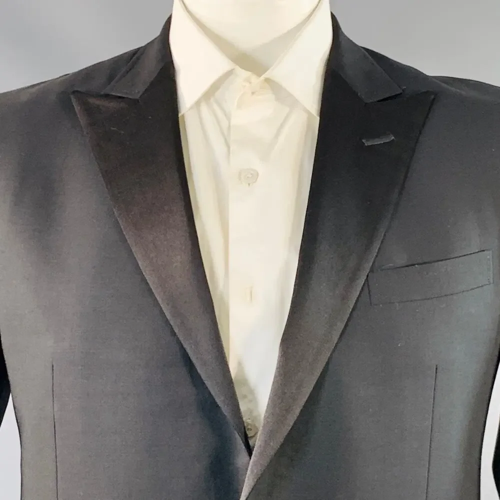 GUCCI Size 42 Regular Black Wool Blend Peak Lapel Sport Coat